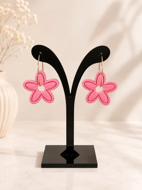 Aros Flor Rosa, aros hechos a mano – Karivé Joyas