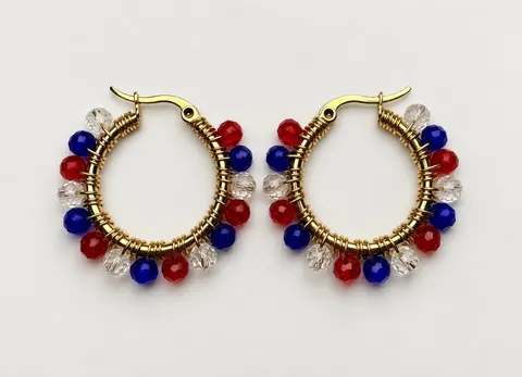 Aros Fiestas Patrias Cristales, aros hechos a mano – Karivé Joyas