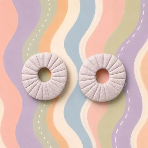 Donuts Rosa, aros hechos a mano – Karivé Joyas