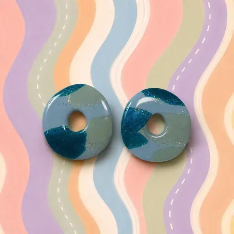 Charms Donut Marino, aros hechos a mano – Karivé Joyas